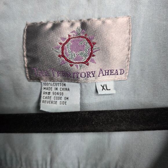 The Territory Ahead, Light Blue Cotton Pearl Snap Button-Up Shirt, Mens, XL - Picture 3 of 8